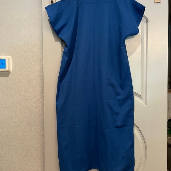 Vintage ethnic blue and gold embroidered tunic style dress. GUC! - Picture 7 of 11